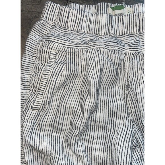 Anthropologie Women’s Striped Linen Pull-On Crop Pants size XS Tapered Lagenlook - Picture 3 of 7